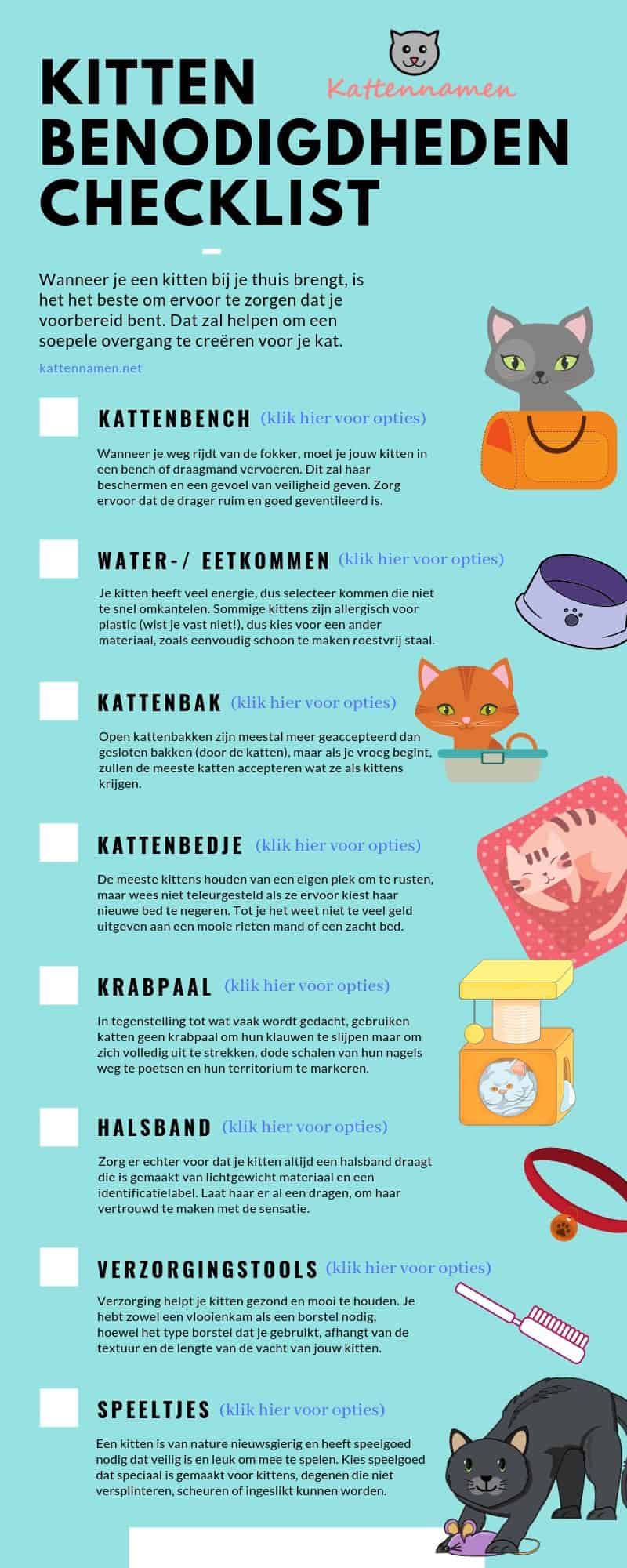 Kitten benodigdheden checklist